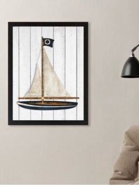 Americanflat Sailboat by Samantha Ranlet • Black Framed Print Artwork • 18 x 24